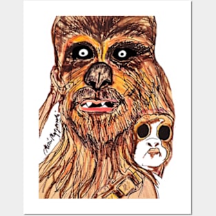 Chewbacca and  Porg Posters and Art